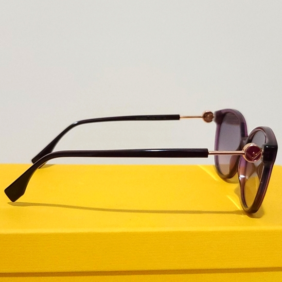 Authentic Fendi Plum Cat Eye Sunglasses New - Picture 3 of 10